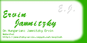 ervin jamnitzky business card